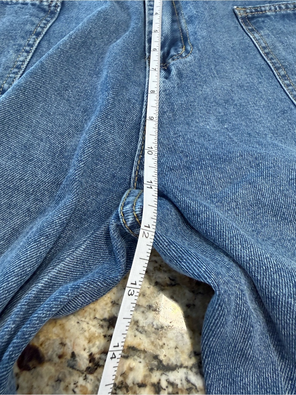 Retro vintage style straight cropped distressed boho grunge jeans SZ LG - Picture 7 of 11